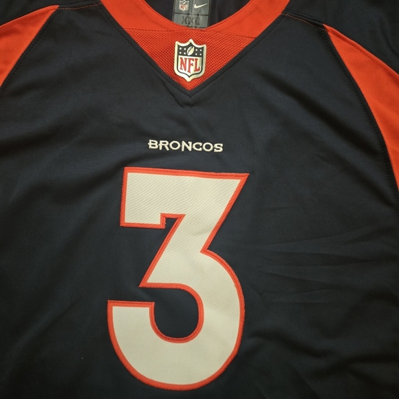 Nike Russell Wilson Denver Broncos Blue Orange Jersey Size XXL 2XL - Picture 11 of 13